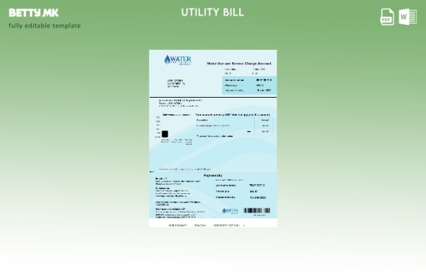 Модерен стил Австралиска водна корпорација WA шаблон за комунални сметки